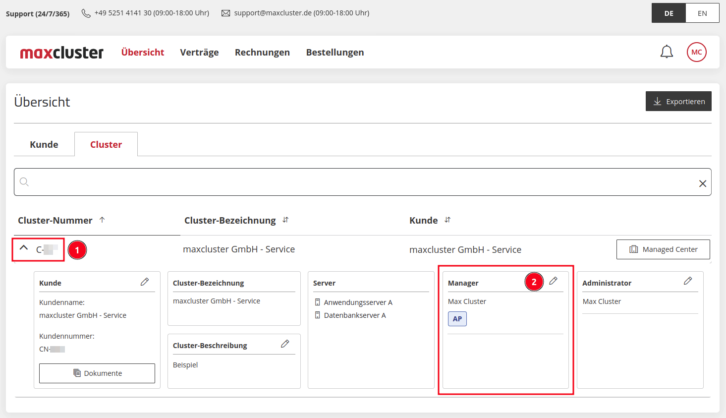 ApplicationCenter-Übersicht-Cluster-Manager