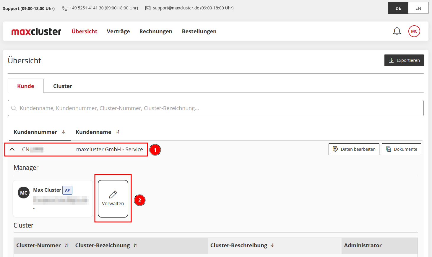 ApplicationCenter-Übersicht-Kunde-Manager-Verwalten