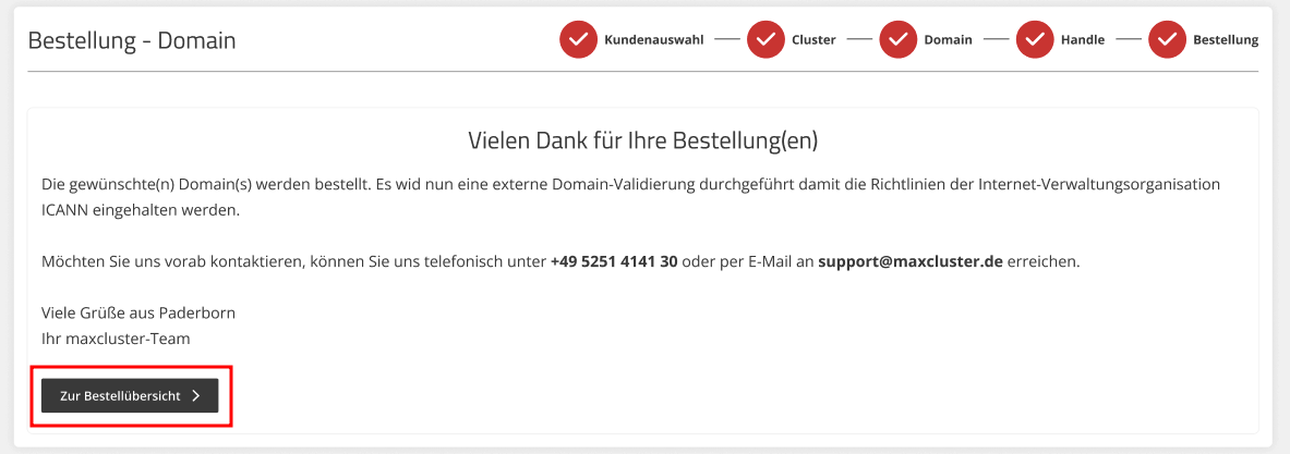 ApplicationCenter-Bestellungen-+Domain-bestellen-Bestellübersicht