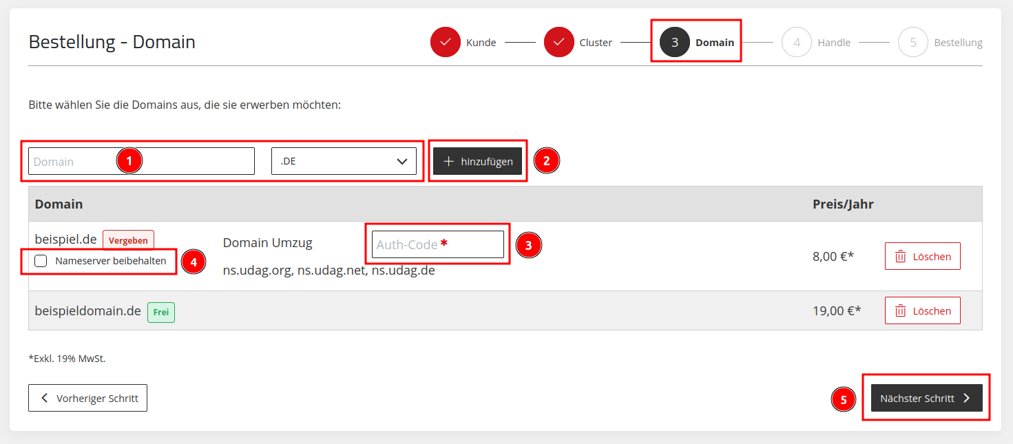 ApplicationCenter-Bestellungen-+Domain-bestellen-Domain-eintragen