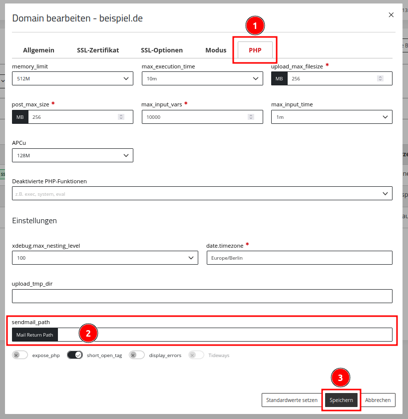 ManagedCenter-Webserver-Apache-Domain-Menü-Bearbeiten-Domain-bearbeiten-PHP-sendmail_path