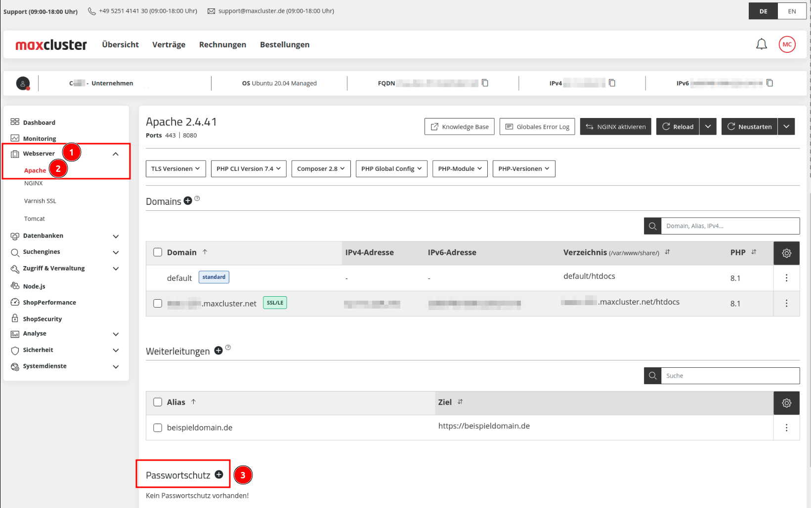 ManagedCenter-Webserver-Apache-Passwortschutz