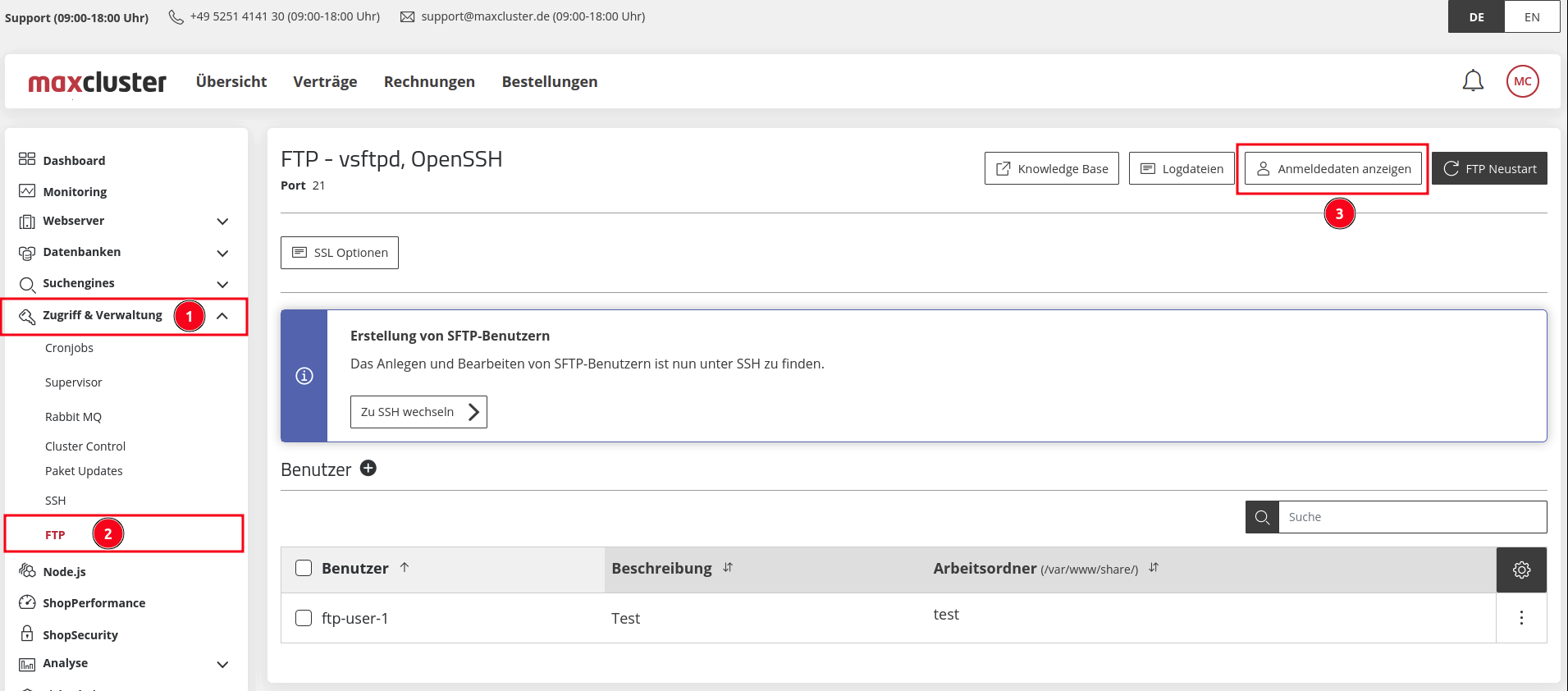 ManagedCenter-Zugriff&Verwaltung-FTP-Anmeldedaten-anzeigen
